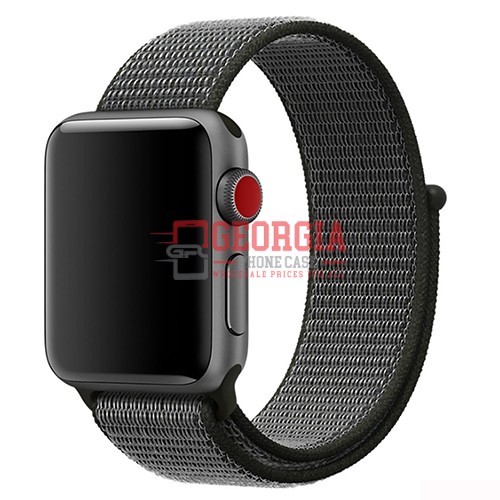 D1-Black Band for Apple Watch Size 38mm/40mm/41mm Series 1 to 9 / SE soft nylon Breathable Sport Loop Adjustable Closure Wrist Strap Fits All – Georgia Phone Case