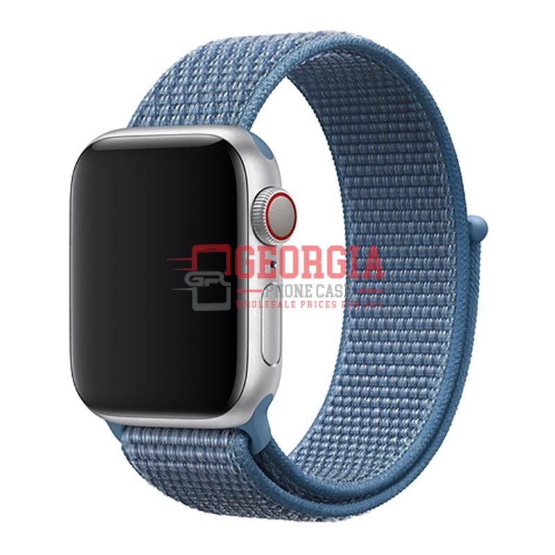 D8-Lake Blue Band for Apple Watch Size 42mm/44mm/45mm/49mm Series 1 to 8 soft nylon Breathable Sport Loop Adjustable Closure Wrist Strap Fits All – Georgia Phone Case