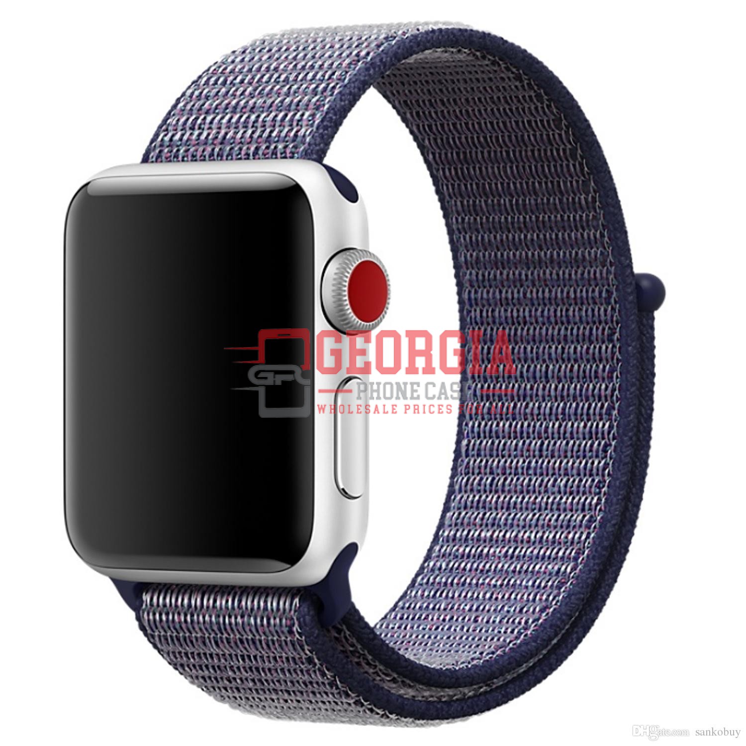 D7-Midnight Blue Band for Apple Watch Size 38mm/40mm/41mm Series 1 to 9 / SE sof…