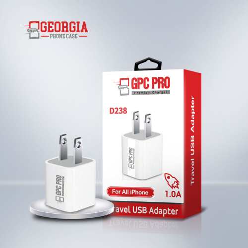 D238-USB Charging Charger Power Adapter 1A Wall Plug for all iPhones(Retail Packaged) – Georgia Phone Case