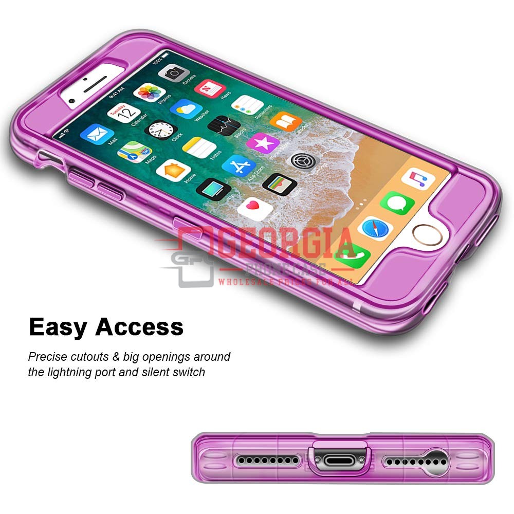 D14- Tinted Purple Clear 5.5inch iPhone 6 Plus 6s Plus 7 Plus 8 Plus Hybrid Robo…