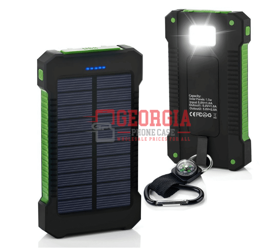 D4-Green 8000mAh 2 Dual USB Portable Solar Battery Charger Solar Power Bank For …