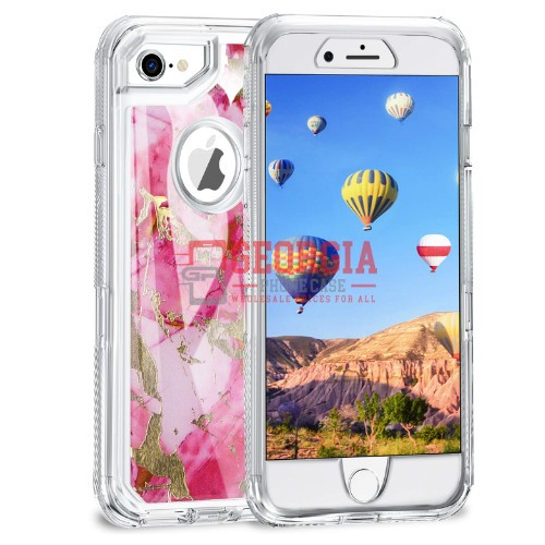 D23- Marble Pink 4.7inch iPhone SE 2022/2020 6 6s 7 8 Hybrid Robot Hard Case Heavy Duty Back Cover Defender Style – Georgia Phone Case