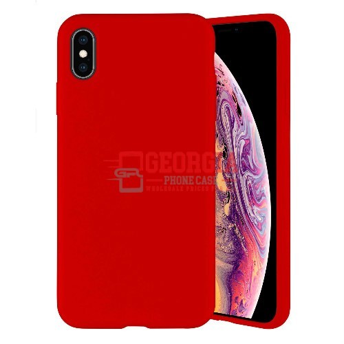 D85-Red 6.5inch iPhone Xs Max Liquid Silicone Case Slim Soft Gel Rubber Back Cover – Georgia Phone Case