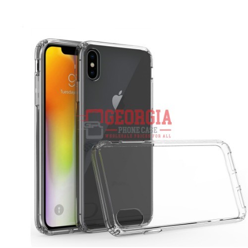 D51-For 6.5inch iPhone XS Max Clear Acrylic Bumper Transparent Hard Case Shockproof TPU Frame PC Back Cover – Georgia Phone Case