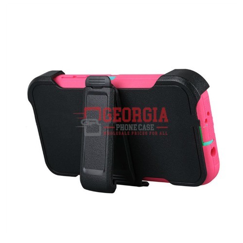 D5-Plain Pink 5.5inch Samsung Galaxy J7 2018/J7 Refine/J7 Star/J7 Aero/J7 Crown Robot Hard Case With Belt Clip Heavy Duty Back Cover - Georgia Phone Case - Image 4
