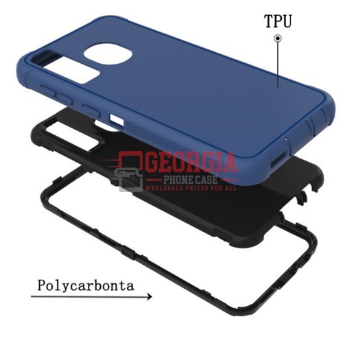 D2-Plain Blue 6.4inch Samsung Galaxy A20(205)/A30(305)/A50(505) Robot Hard Case With Belt Clip Heavy Duty Back Cover - Georgia Phone Case - Image 4