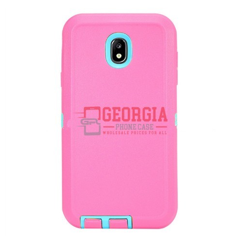 D5-Plain Pink 5.5inch Samsung Galaxy J7 2018/J7 Refine/J7 Star/J7 Aero/J7 Crown Robot Hard Case With Belt Clip Heavy Duty Back Cover - Georgia Phone Case - Image 3