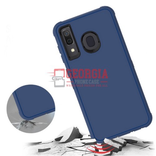 D2-Plain Blue 6.4inch Samsung Galaxy A20(205)/A30(305)/A50(505) Robot Hard Case With Belt Clip Heavy Duty Back Cover - Georgia Phone Case - Image 3