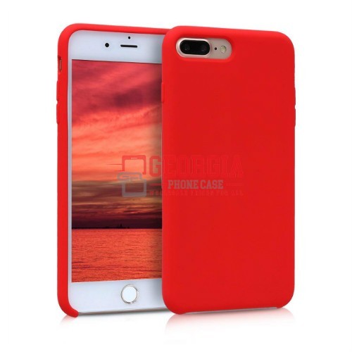 D85-Red 5.5inch iPhone 6 Plus 7 Plus 8 Plus Liquid Silicone Case Slim Soft Gel Rubber Back Cover – Georgia Phone Case