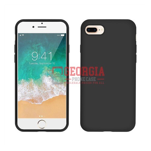 D86-Black 5.5inch iPhone 6 Plus 7 Plus 8 Plus Liquid Silicone Case Slim Soft Gel Rubber Back Cover – Georgia Phone Case