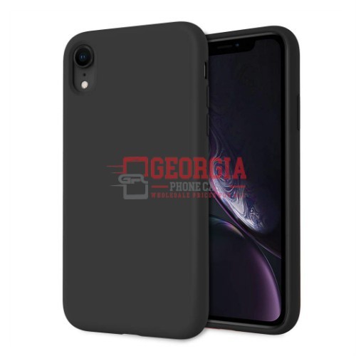 D86-Black 6.1inch iPhone XR Liquid Silicone Case Slim Soft Gel Rubber Back Cover – Georgia Phone Case