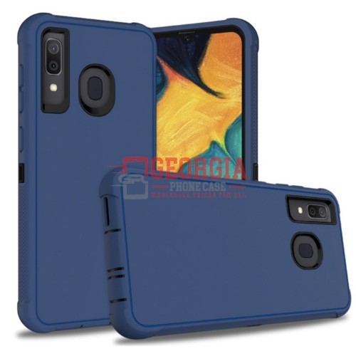 D2-Plain Blue 6.4inch Samsung Galaxy A20(205)/A30(305)/A50(505) Robot Hard Case With Belt Clip Heavy Duty Back Cover - Georgia Phone Case - Image 2