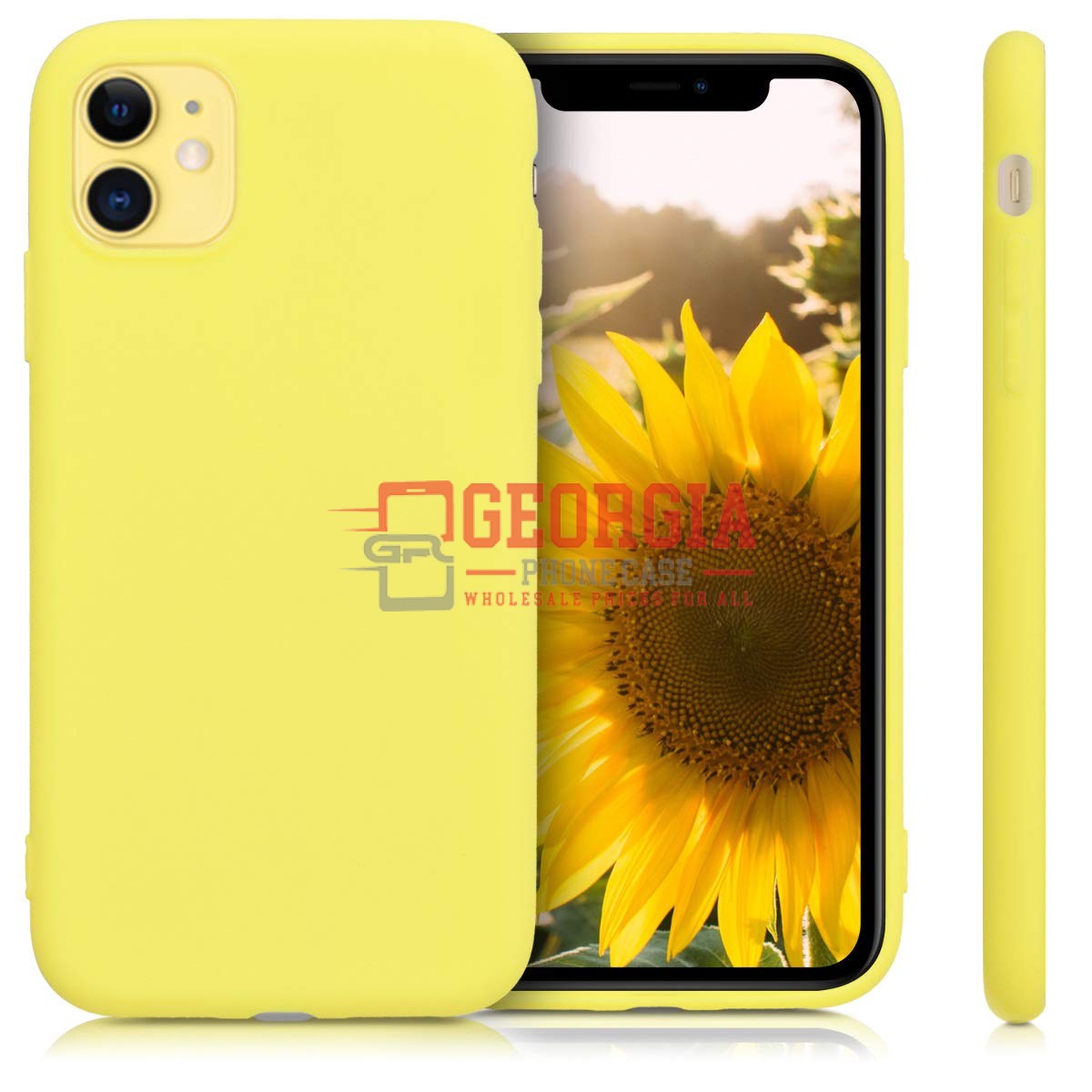D88-Yellow 6.1inch iPhone 11 Liquid Silicone Case Slim Soft Gel Rubber Back Cove…