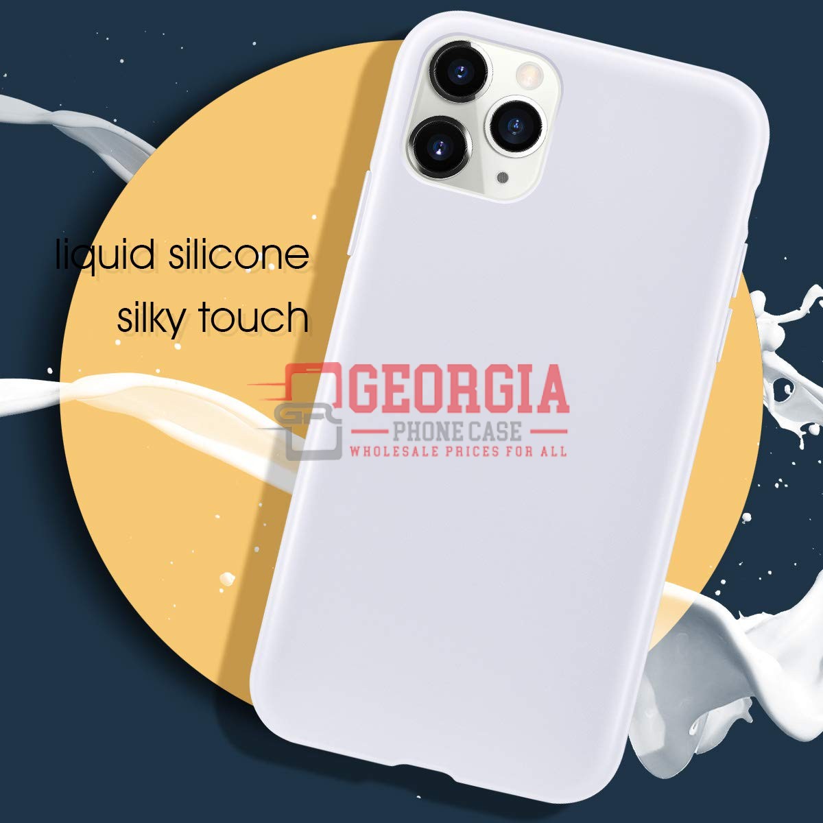 D91-White 5.8inch iPhone 11 Pro Liquid Silicone Case Slim Soft Gel Rubber Back C…