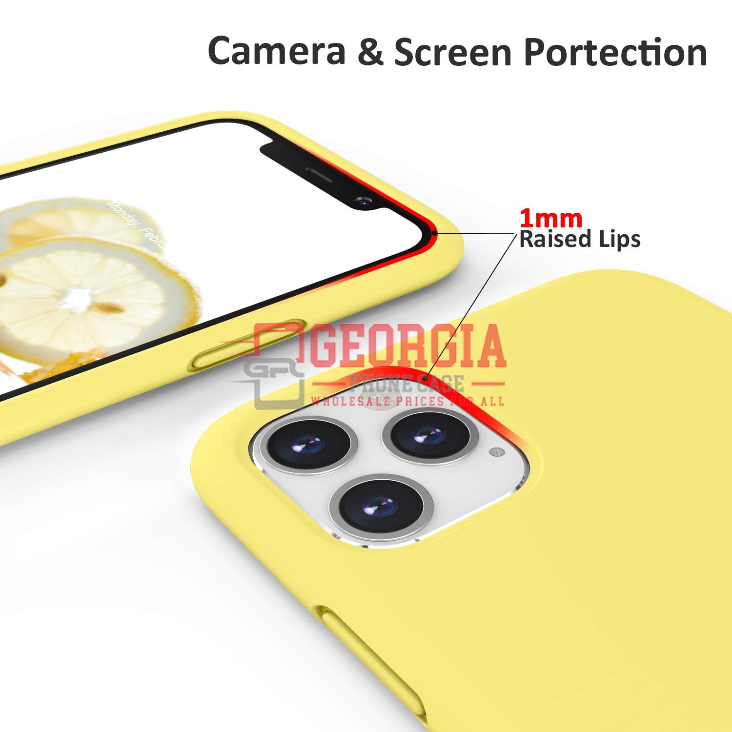 D88-Yellow 6.1 inch iPhone 15 Liquid Silicone Case Slim Soft Gel Rubber Back Cov…