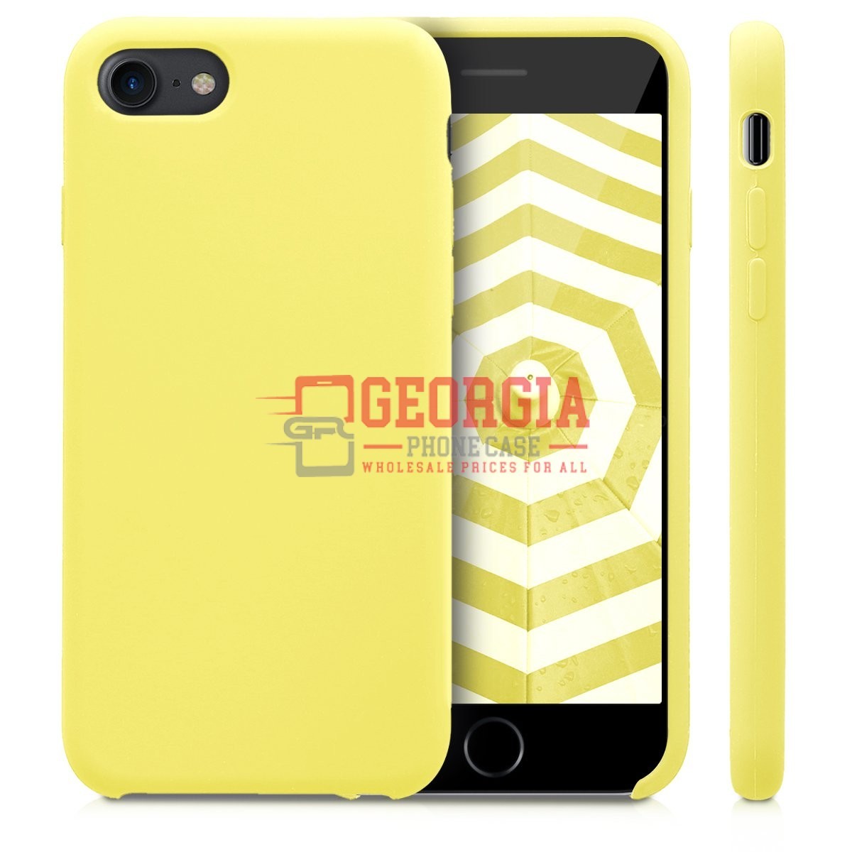 D88-Yellow 4.7inch iPhone SE 2022/2020 & 6/7/8 Liquid Silicone Case Slim Soft Gel Rubber Back Cover – Georgia Phone Case