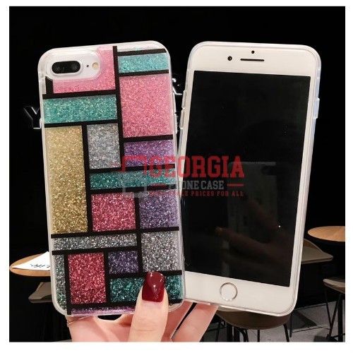 D58 For 6 1inch Iphone Xr Glitter Geometric Colorful Quicksand Shockproof Case Bling Dynamic Hard Tpu Back Cover Georgia Phone Case Georgia Phone Case