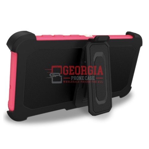 D5-Plain Pink 6.4inch Samsung Galaxy A20(205)/A30(305)/A50(505) Robot Hard Case With Belt Clip Heavy Duty Back Cover - Georgia Phone Case - Image 2