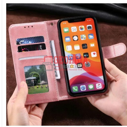 D77-Pink 6.1inch iPhone XR Embossed Rhombic Flip PU Leather Case With Card Slot …