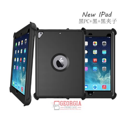 D1-Plain Black 12.9inch iPad Pro 12.9 1st Gen 2015 A1584, A1652 Hybrid Robot Tablet Hard Case Heavy Duty Back Cover – Georgia Phone Case