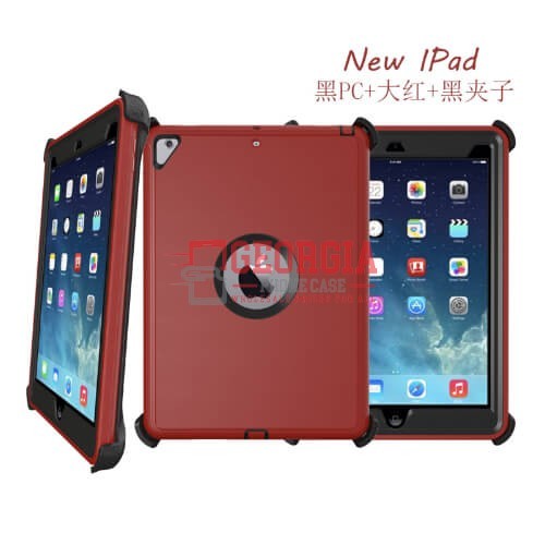 D4-Plain Red 12.9inch iPad Pro 12.9 1st Gen 2015 A1584, A1652 Hybrid Robot Tablet Hard Case Heavy Duty Back Cover – Georgia Phone Case