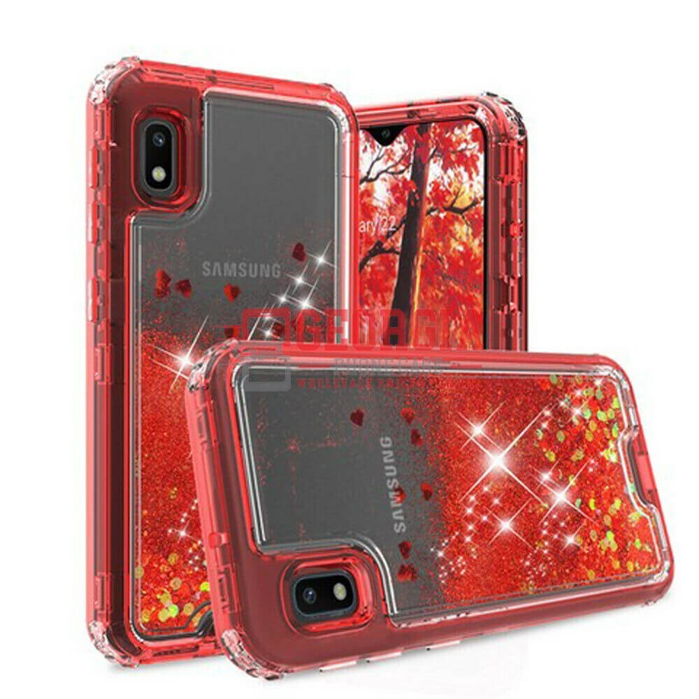 D18- Liquid Glitter Red 6.4inch Samsung Galaxy A20/A30/A50 Hybrid Robot Hard Case Heavy Duty Back Cover – Georgia Phone Case