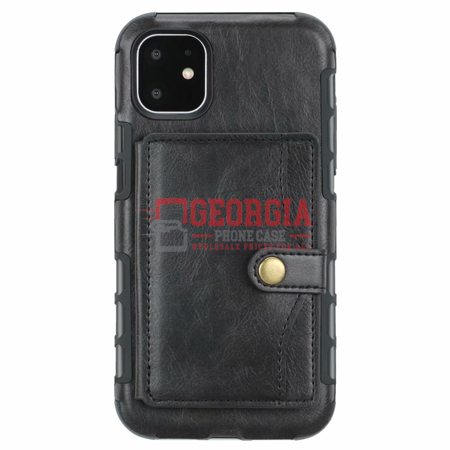 D101- Black iPhone 12/12 Pro 6.1inch Vintage Soft Leather Wallet Credit Card Pur…