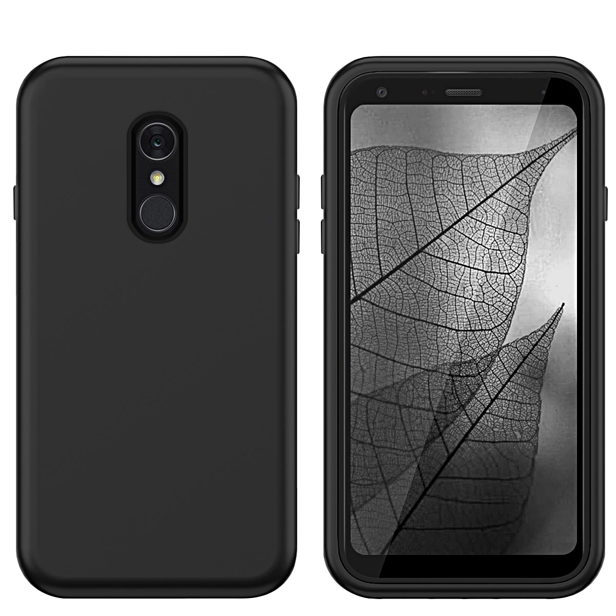 D1-Black 5.50 inch LG Q7+ Q610 Robot Hard Case With Belt Clip Heavy Duty Back Co…