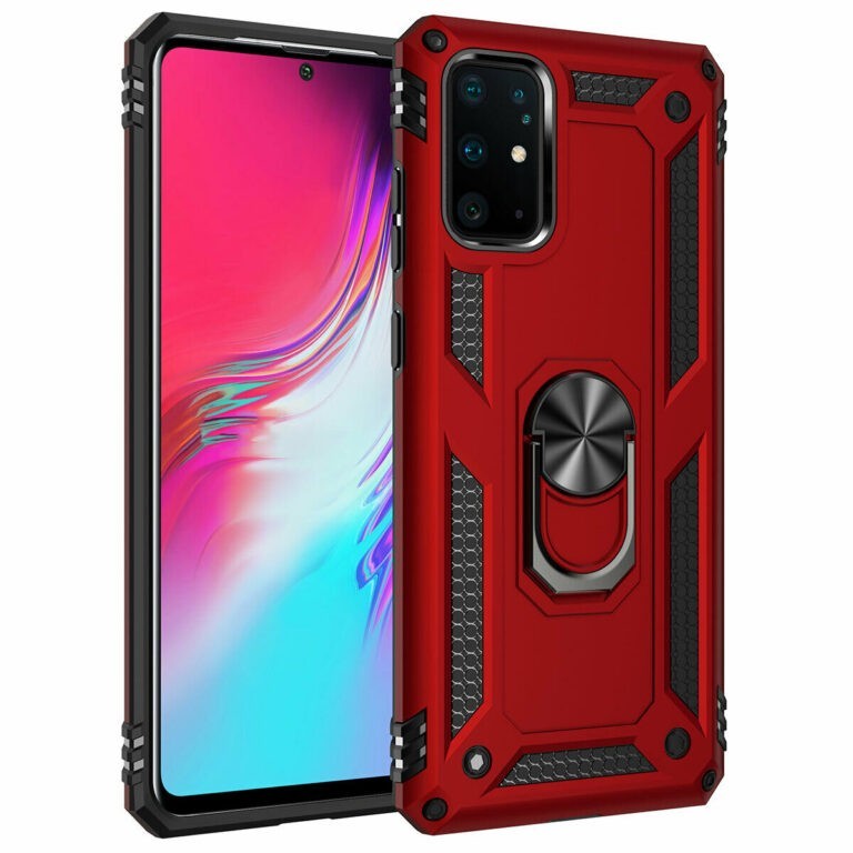 D63-Red Samsung Galaxy S20 Ultra 6.9inch Shockproof Hybrid Defender Gradient TPU PC Cover Case With 360 Car Holder Finger Ring Bracket – Georgia Phone Case