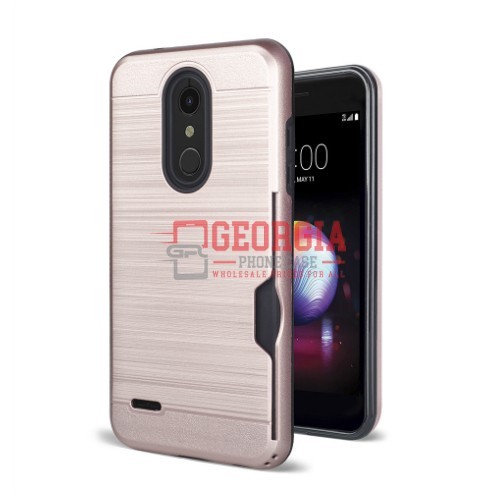 D67- Pink LG K40 5.70inch Side Card ShockProof Credit Card Holder Wallet case – Georgia Phone Case