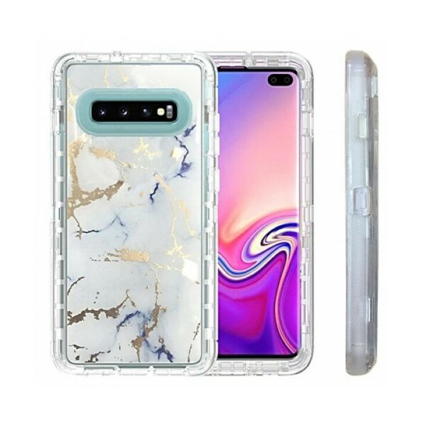 D24- Marble White 5.8inch Samsung Galaxy S9 Hybrid Robot Hard Case Heavy Duty Back Cover Defender Style – Georgia Phone Case