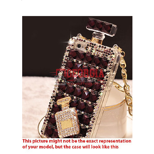 D140-Purple Perfume Bottle For 5.8 inch iPhone 11 Pro Bling Sparkle Diamond Cellphone Cover Case – Georgia Phone Case