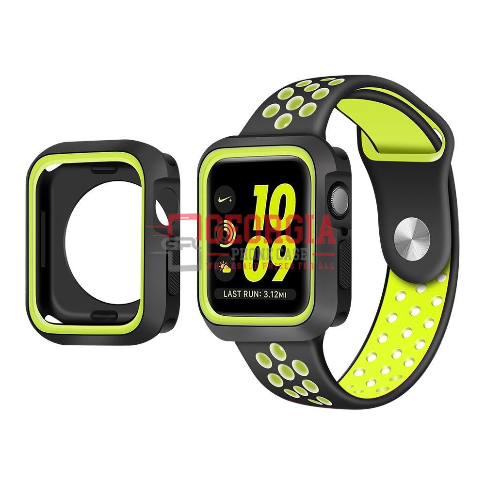 D187- Black Green Case For Apple Watch Size 38mm/40mm/41mm Series 1 to 9 / SE Plastic TPU Fits All – Georgia Phone Case