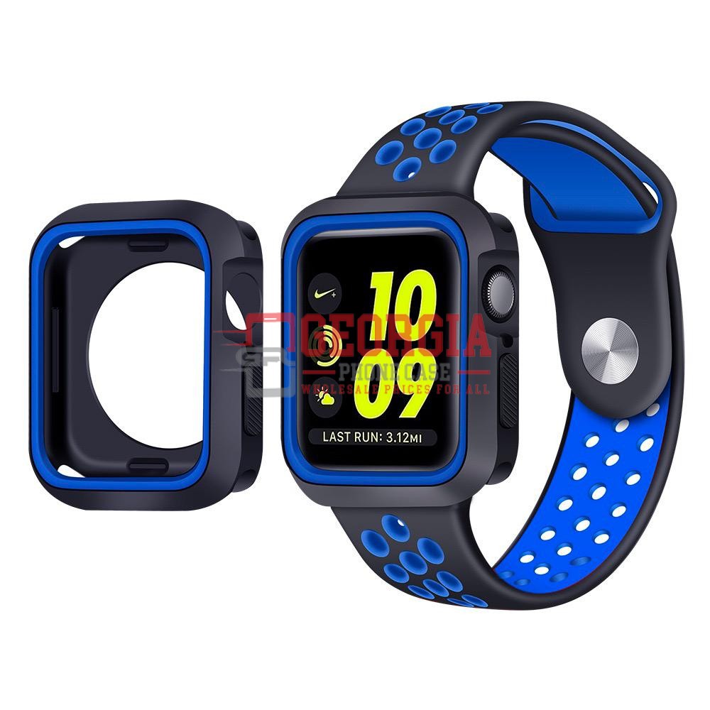 D184- Black Blue Case For Apple Watch Series 9 41 mm Plastic TPU Fits – Georgia Phone Case