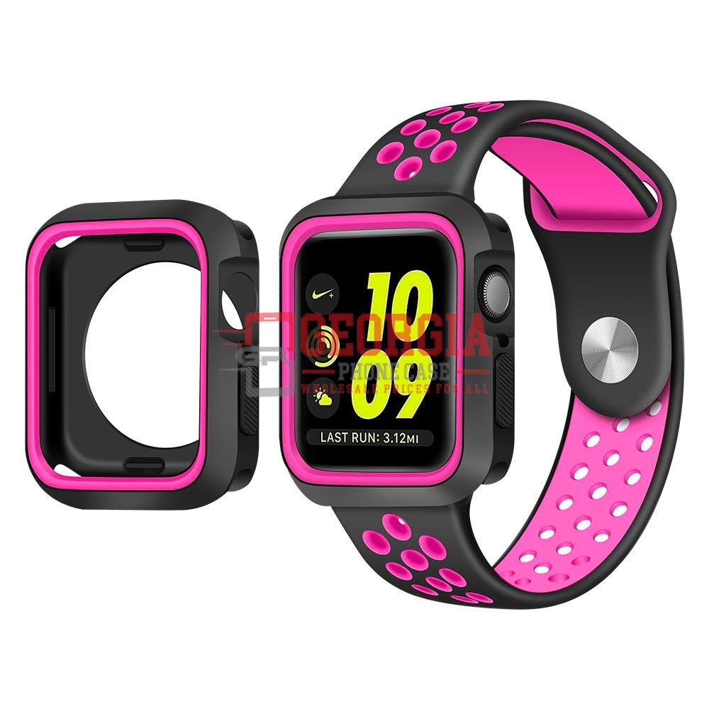 D186- Black Pink Case For Apple Watch Series 9 45 mm Plastic TPU Fits All – Georgia Phone Case