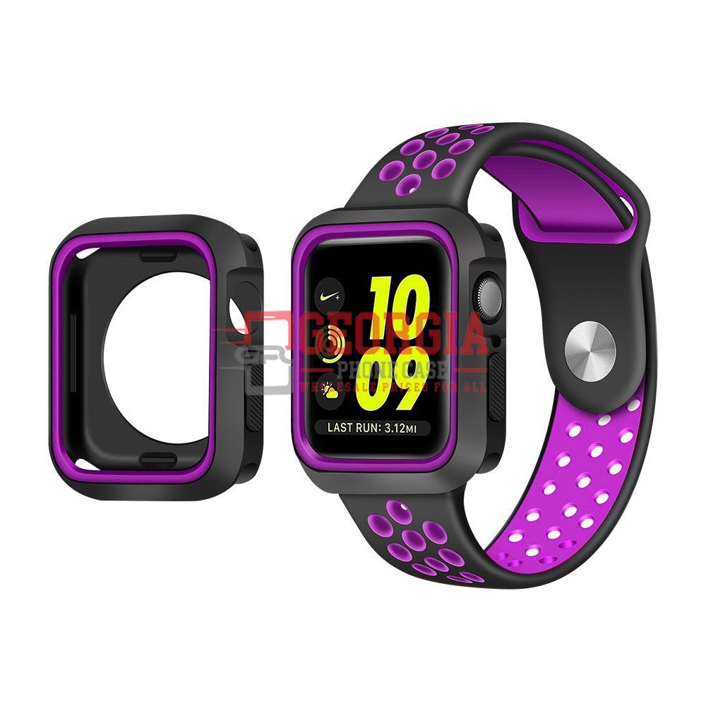 D185- Black Purple Case For Apple Watch Series 9 41 mm Plastic TPU Fits – Georgia Phone Case