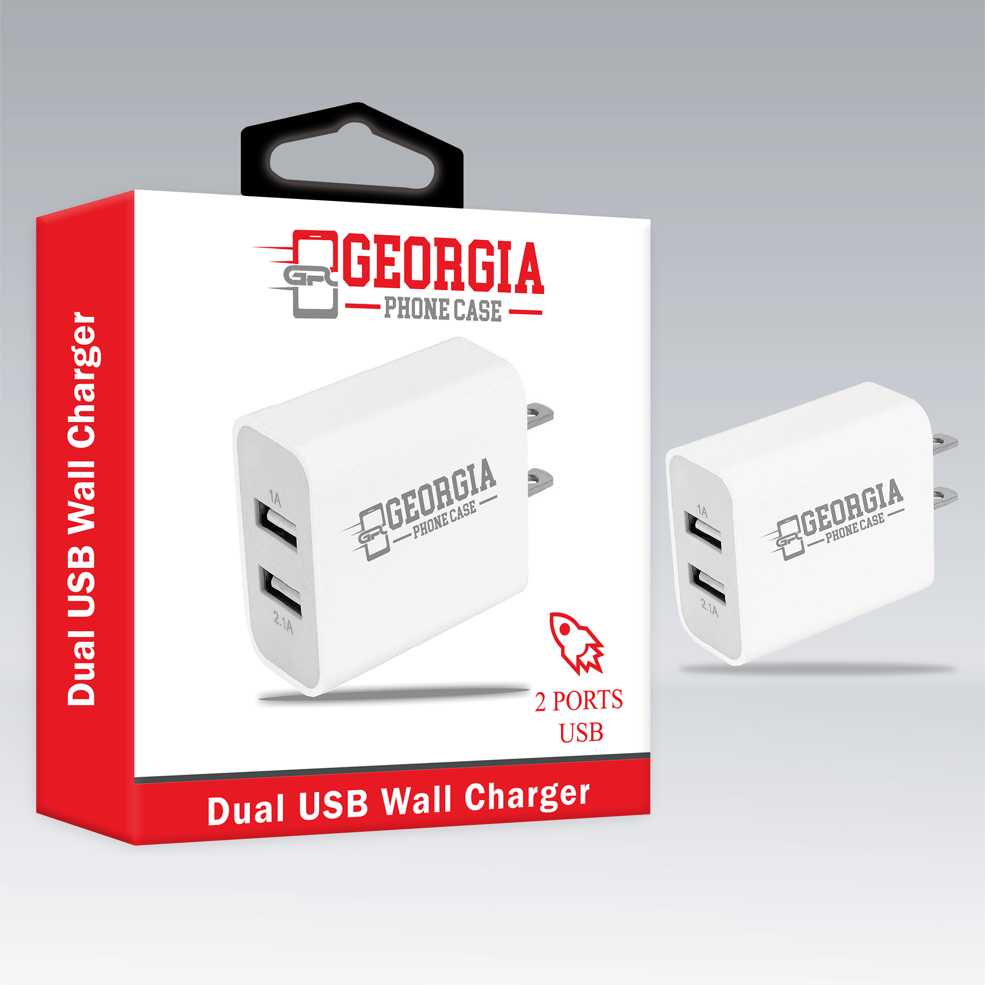 D366- 2.1A Dual USB Charging Adapter Fast Charge Adapter for iPhone Samsung &#82…