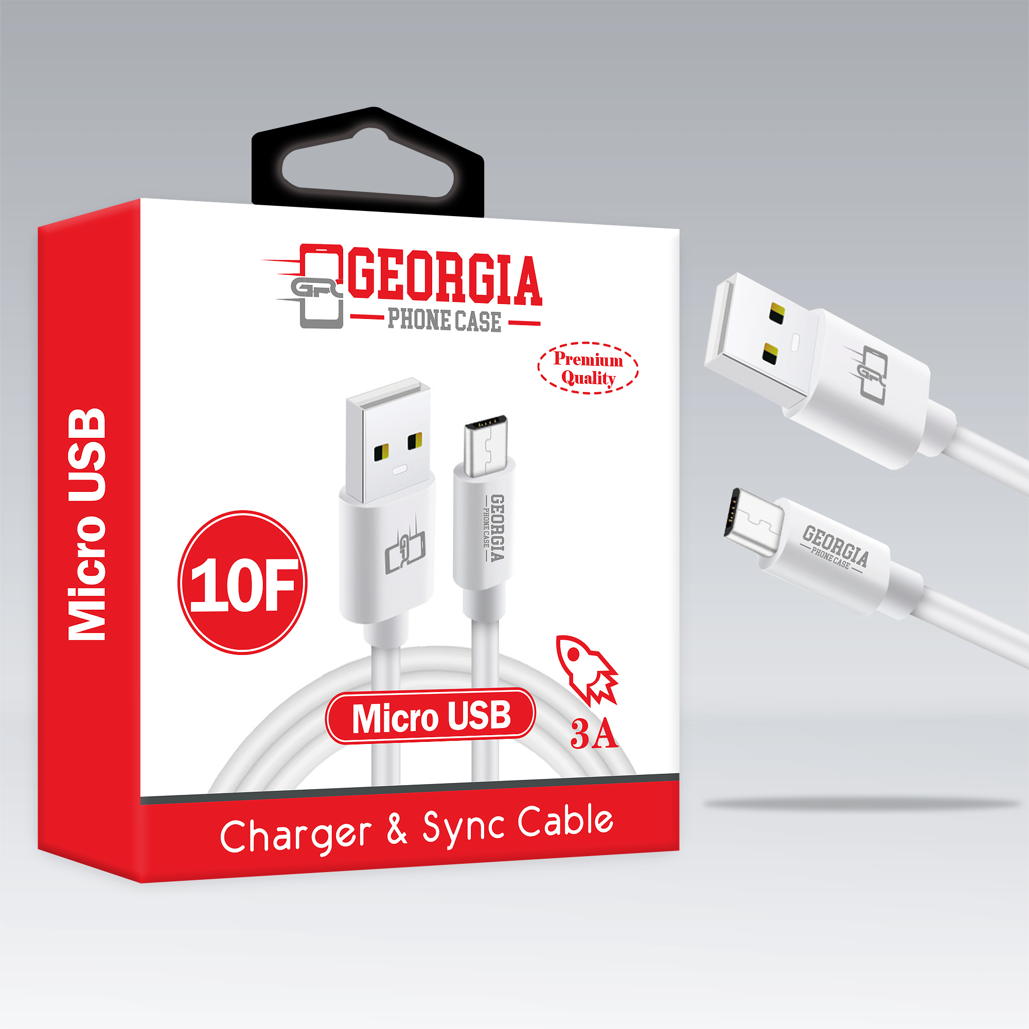 D363 – 10FT Micro USB Premium Quality Data Sync Charger Charging Cable Cord for Android Samsung LG – Georgia Phone Case