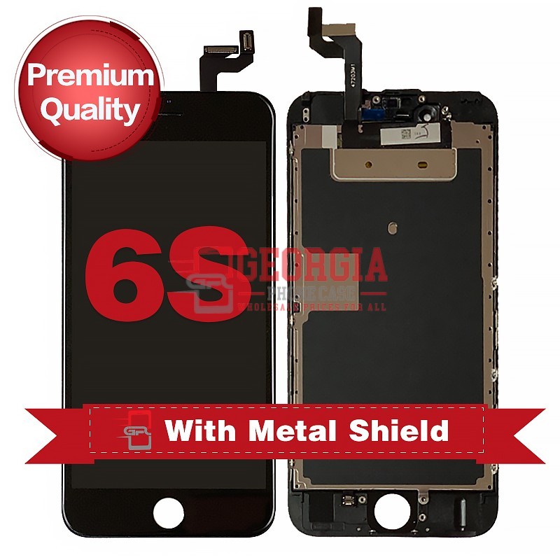 D1015 – Black iPhone 6S Refurbished LCD Digitizer Screen with Metal Plate {Premium Quality}{4.7 inches} – GPC PM