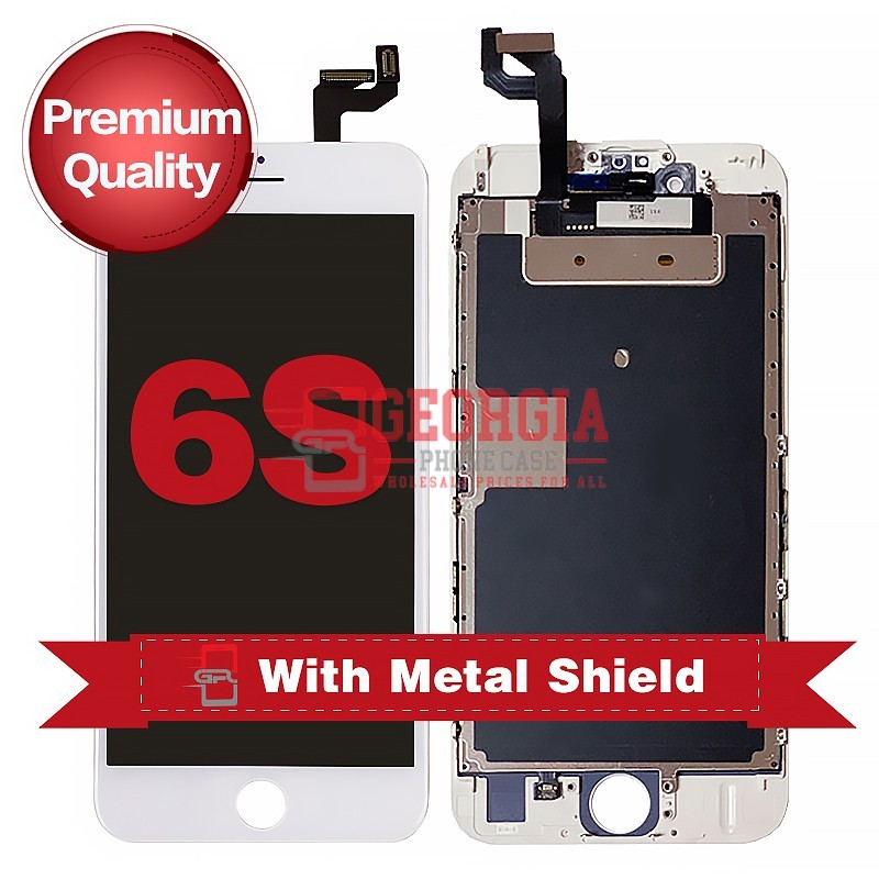 D1016 – White iPhone 6S Refurbished LCD Digitizer Screen with Metal Plate {Premium Quality}{4.7 inches} – GPC PM
