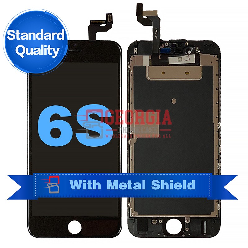 D1013 – Black iPhone 6S LCD Digitizer Screen with Metal Plate {Standard Qualit…