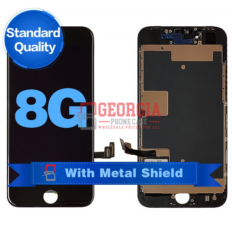 D1037 – Black iPhone 8/SE 2020/SE 2022 LCD Digitizer Screen with Metal Plate {Standard Quality}{4.7 inches} – GPC