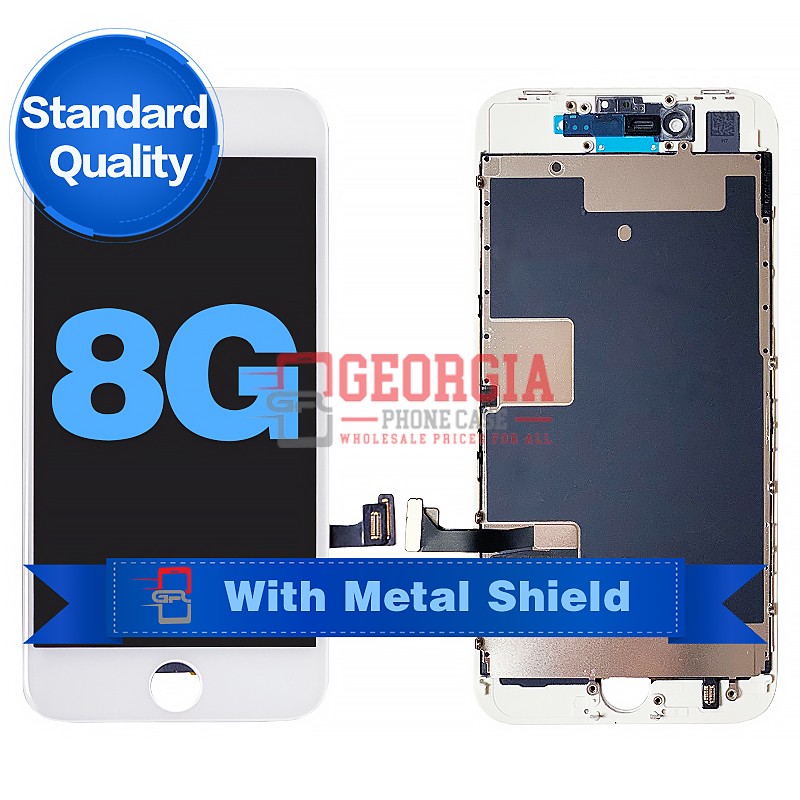 D1038 – White iPhone 8/SE 2020/SE 2022 LCD Digitizer Screen with Metal Plate {Standard Quality}{4.7 inches} – GPC