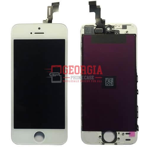 D1324 – LCD Screen Display with Touch Digitizer Assembly and Frame for iPhone 5S/ iPhone SE – White (High Quality – Substitute Part)
