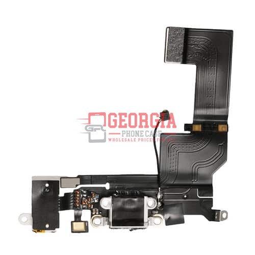 D1143 – Iphone SE – Black Charging Port with Flex Cable, Earphone Jack and Mic Substitute Part Premium Quality – Georgia Phone Case