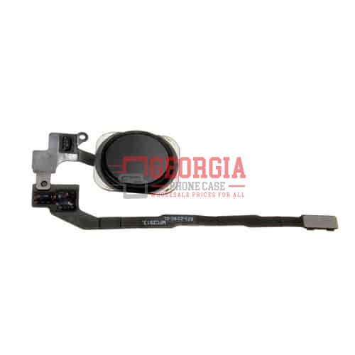 D15155-Home Button with Flex Cable Ribbon, Home Button Connector for Iphone 5S/SE- Black (High Quality – Substitute Part)