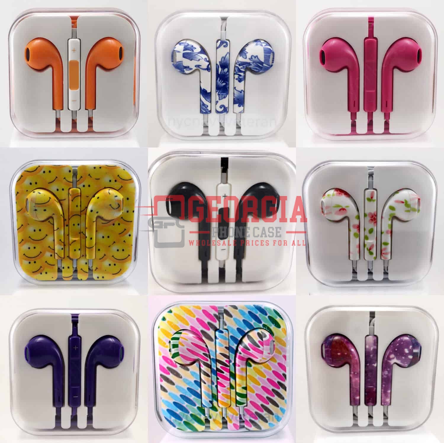 Color stripes Earphones headphones for Iphones and samsung W/Remote & Mic