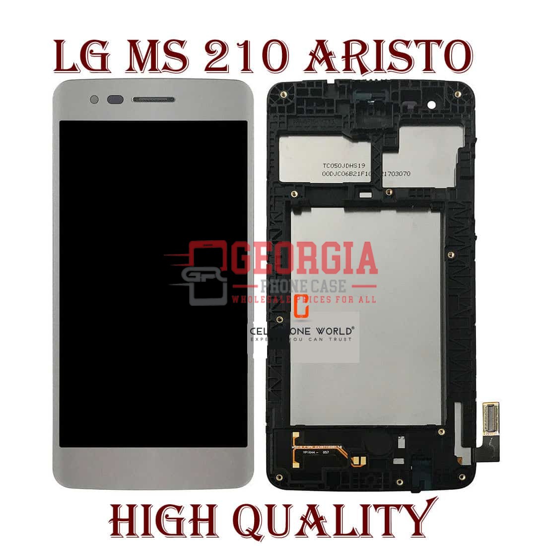 D4200 – Silver LG Aristo 2017 M210 MS210 LV3 K8 LCD Touch Screen Digitizer Premium Quality- Georgia Phone Case