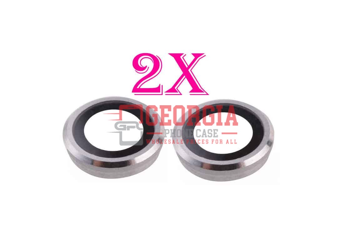 D15174- 2x iPhone 6 6S Silver Rear Camera Glass Lens Cover (High Quality – Substitute Part)
